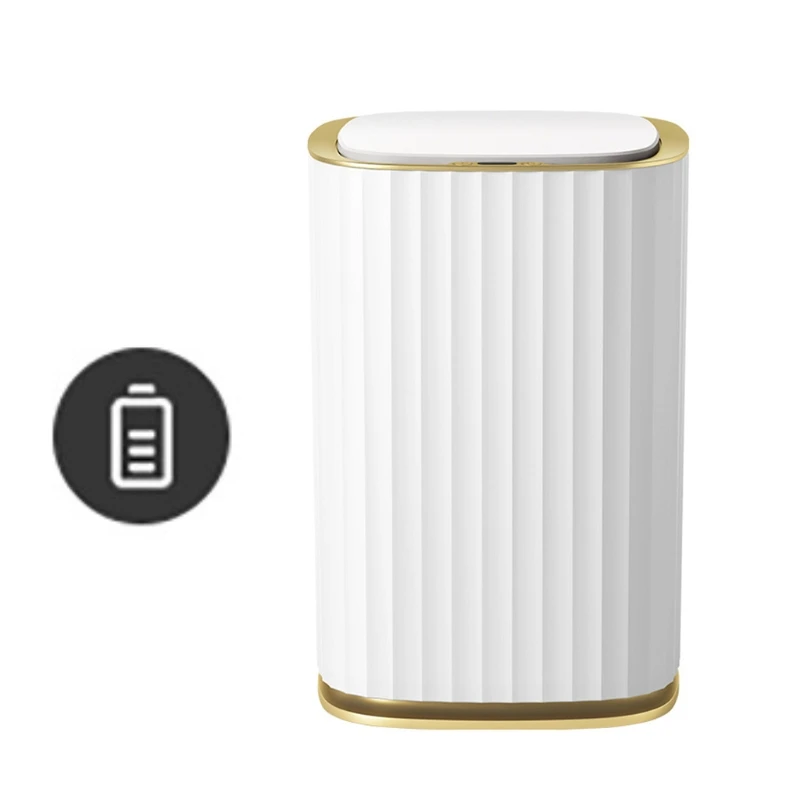 

Touchless Trash Can 3 Gallon Bedroom Plastic Rubbish Bin for Kitchen