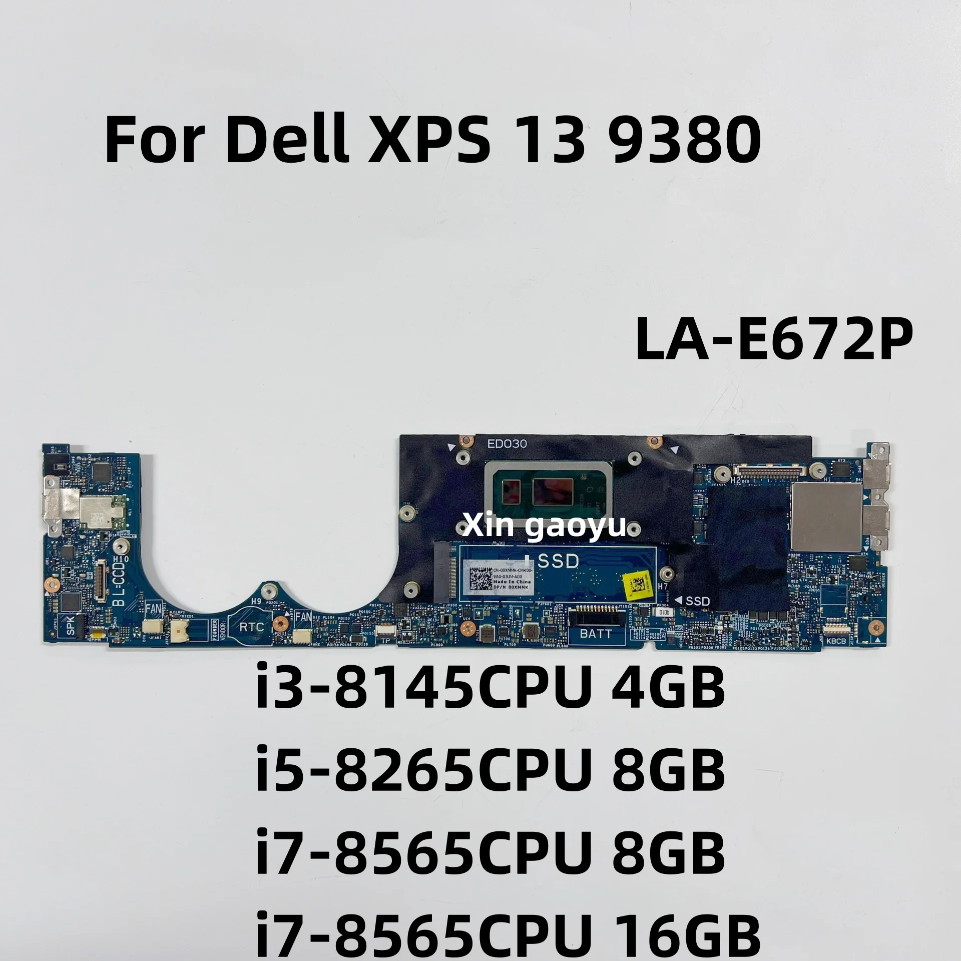 

Original LA-E672P i3 / i5 / i7 CPU 4G/8G/16G RAM Mainboard For Dell XPS 13 9380 Laptop Motherboard 100% Tested OK