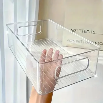 Tiroir organisateur bac clair empilable fruits pots alimentaires livre cosmétique bijoux boîte de rangement Transparent réfrigérateur stockage bac conteneurs 1