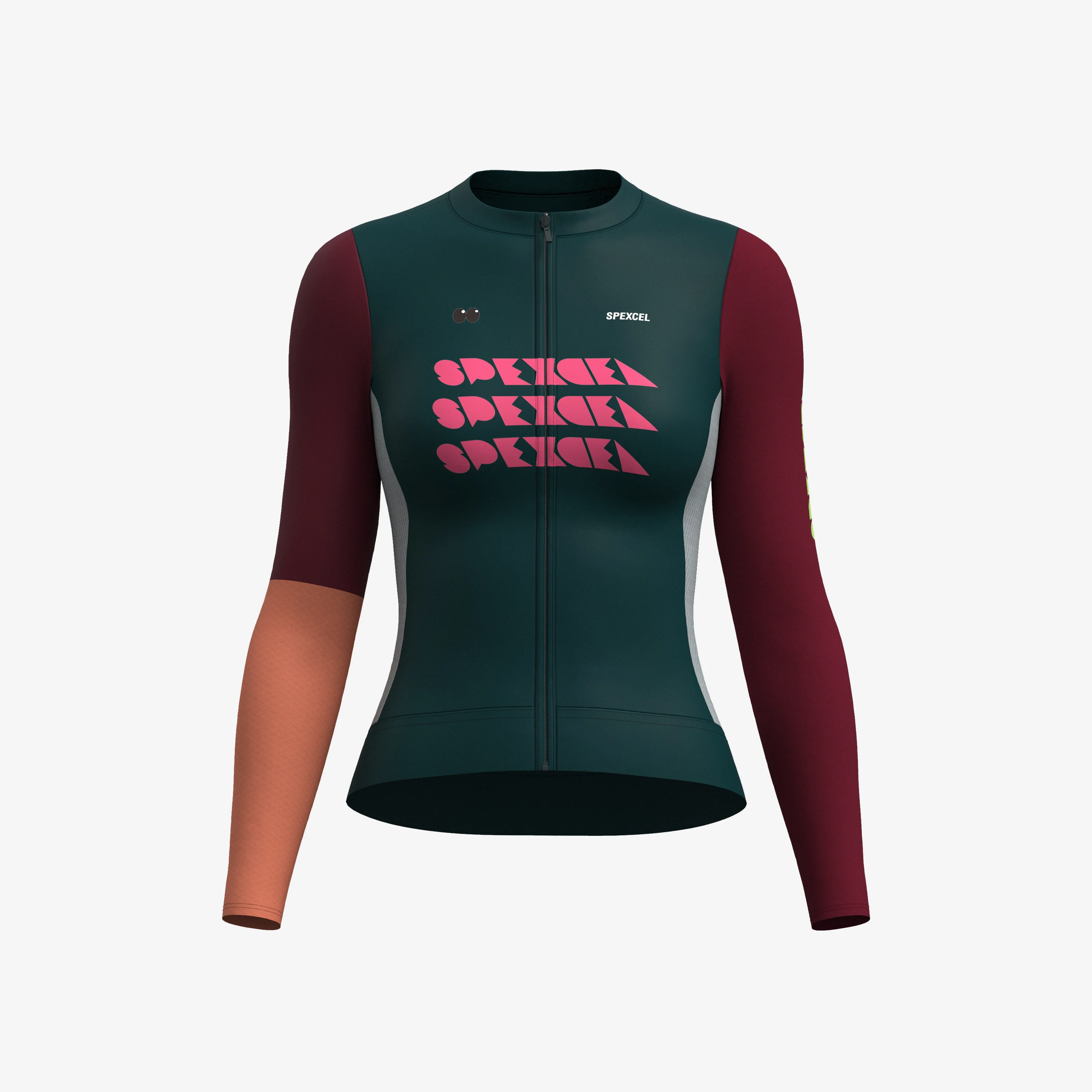 thumbnail image 1 of Maillot de ciclismo de manga larga para mujer SPEXCEL, nuevo, de corte aerodinámico, tejido de secado rápido y transpirable, UPF50+, 1 of 5