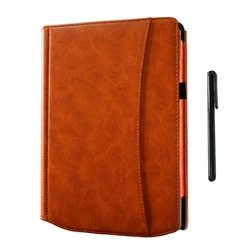 Premium Leather Protective Case with Magnetic Closure and Auto Sleep/Wake for Pocketbook Inkpad X (Brown)