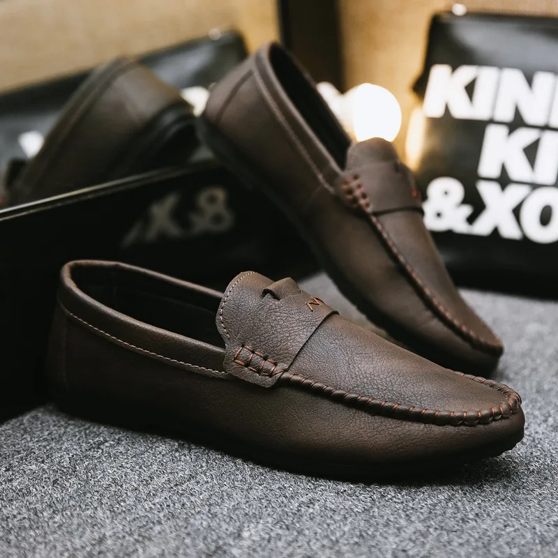 Müßiggänger Frühling 2023 Mode Boot Schuhe Mann Marke Leder Mokassins Männer Männer Bequeme Stick männer Casual Schuhe_voghion.com