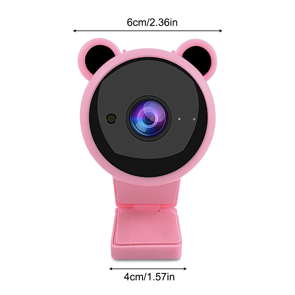 

Laptop Live Streaming 1080P Resolution Webcam with Microphone Computer USB Camera Home Cam Desktop PC Accessories Pink