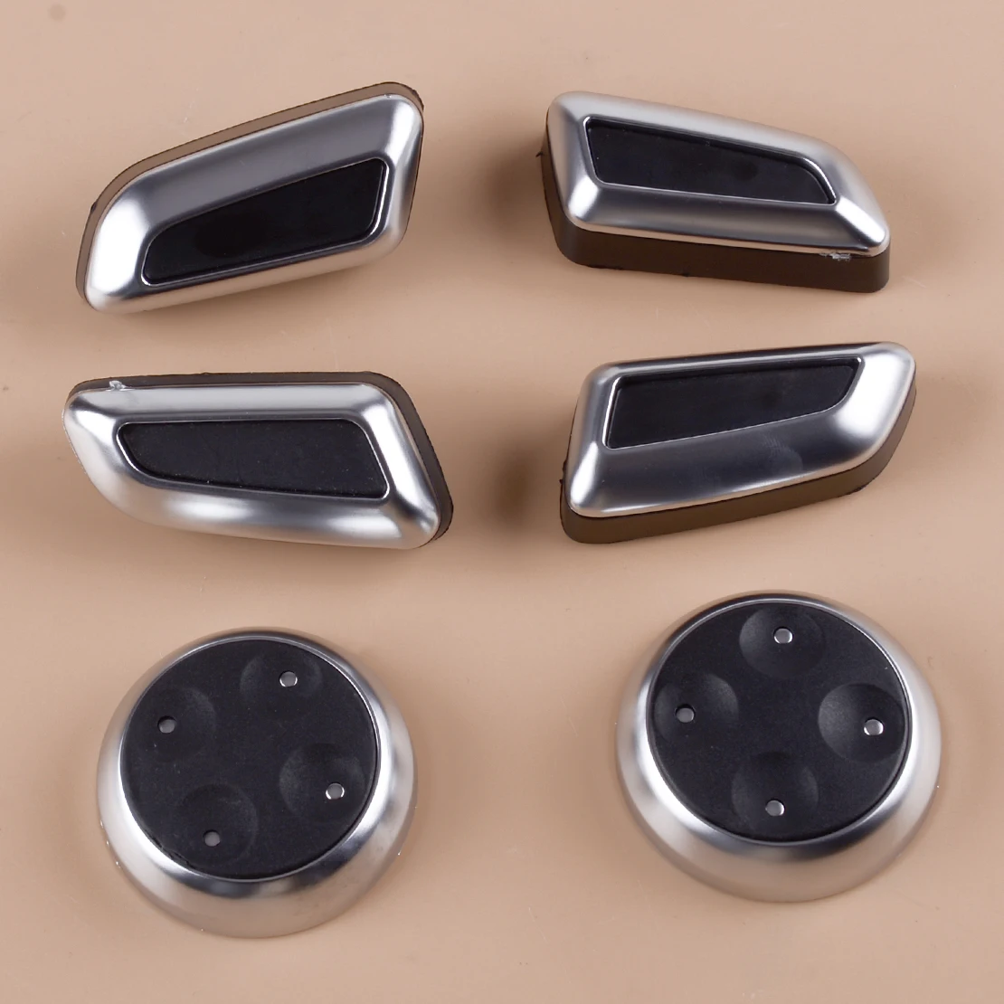 

beler 6Pcs Plastic Car Seat Adjustment Switch Control Button Cover Trim Fit For Audi A4 Q5 A5 A6 A7 Q3 Q7 2013