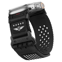 Versatile Nylon Loop Strap for Smartwatch - Sport Correa Bracelet (Black)