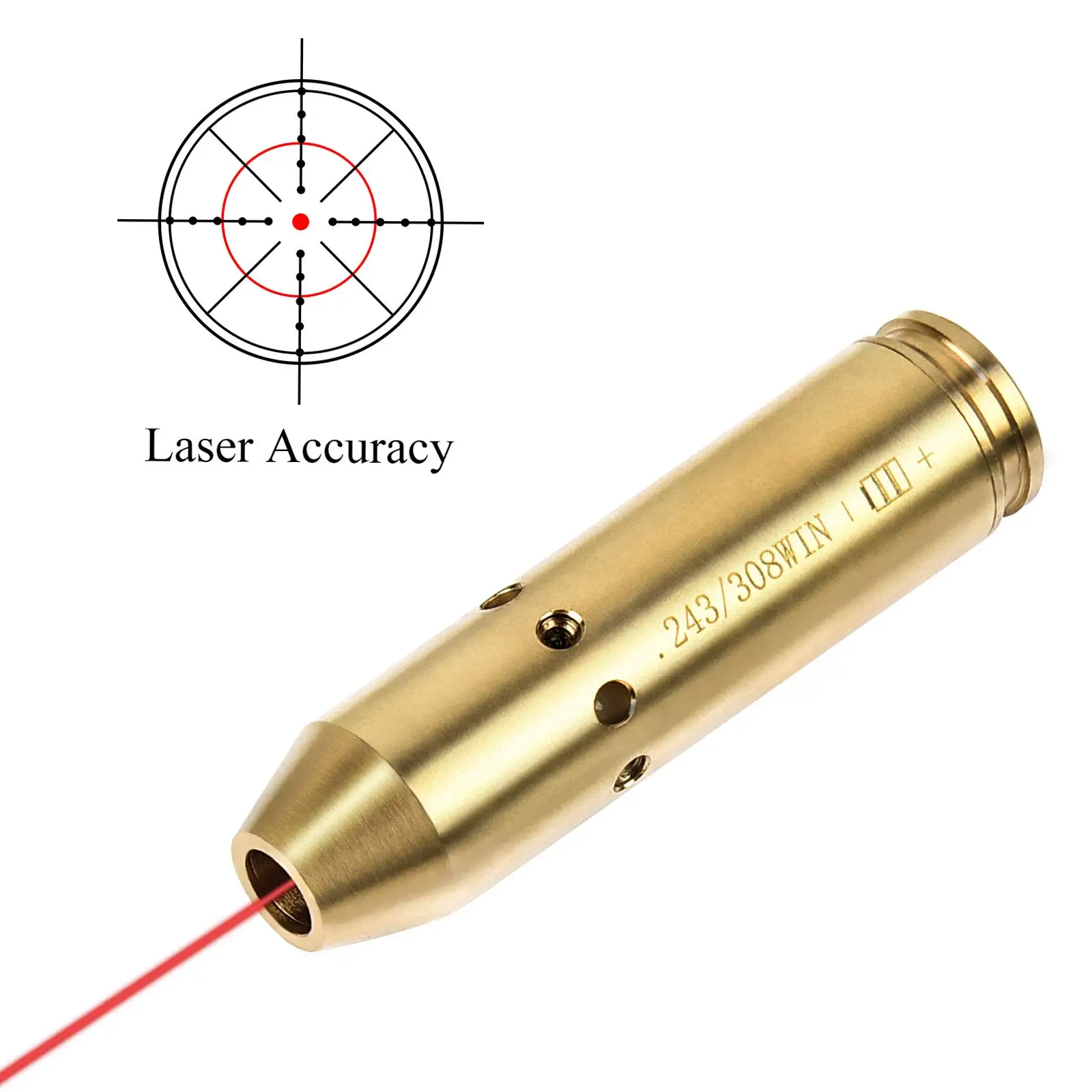 Red Bore Dot Laser Boresight Fit 243 308WIN 7MM 08REM CAL Cartridge Bore Sighter For Pistol Rifle Scope Hunting Adjustme CVLIFE Laser Bore Sight