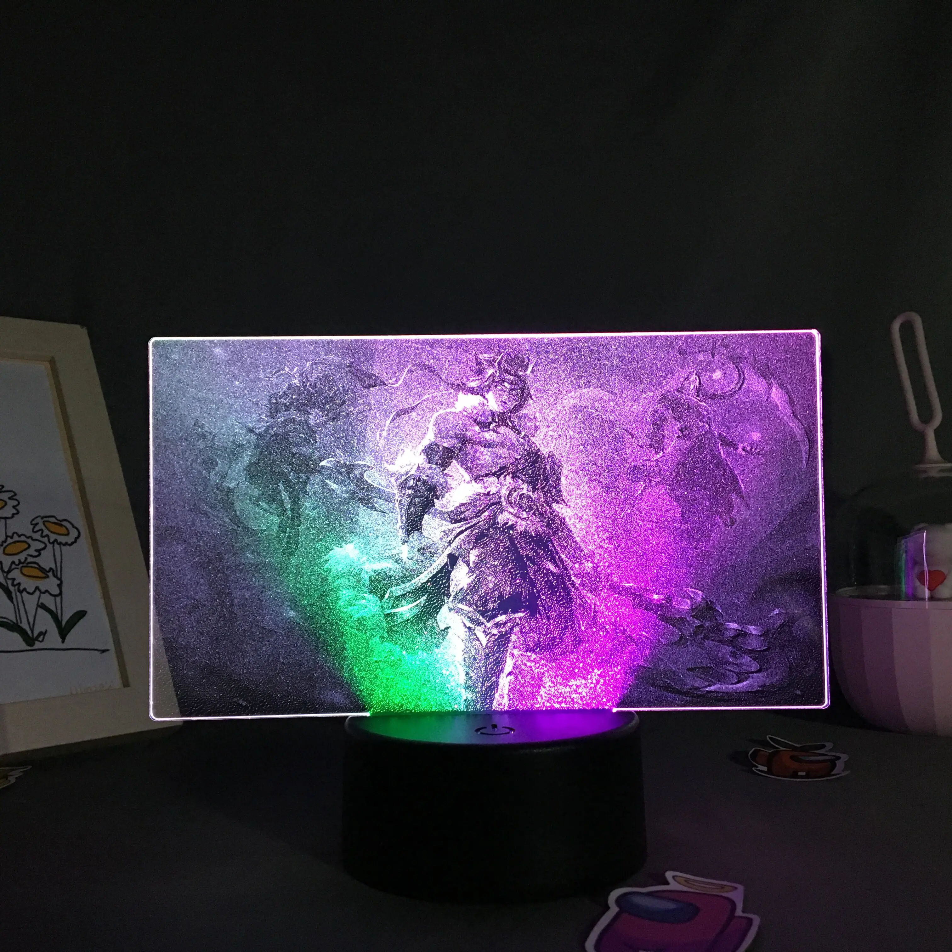 

LOL Game League Legends Figure Kayn Two Tone Acrylic Night Light for Kids Child Bedroom Table Decor Lava 3D Led Neon Lamp Gift