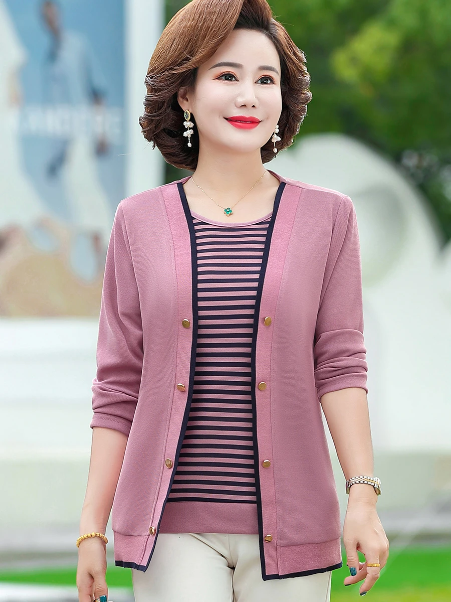 الخريف 2 قطعة/المجموعة منتصف العمر المرأة طويلة ال...