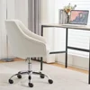 Velvet Fabric Pink Desk Chair for Home Office, Modern Adjustable Swivel Task Chair, Bedroom Vanity Chair for Girls Women 6