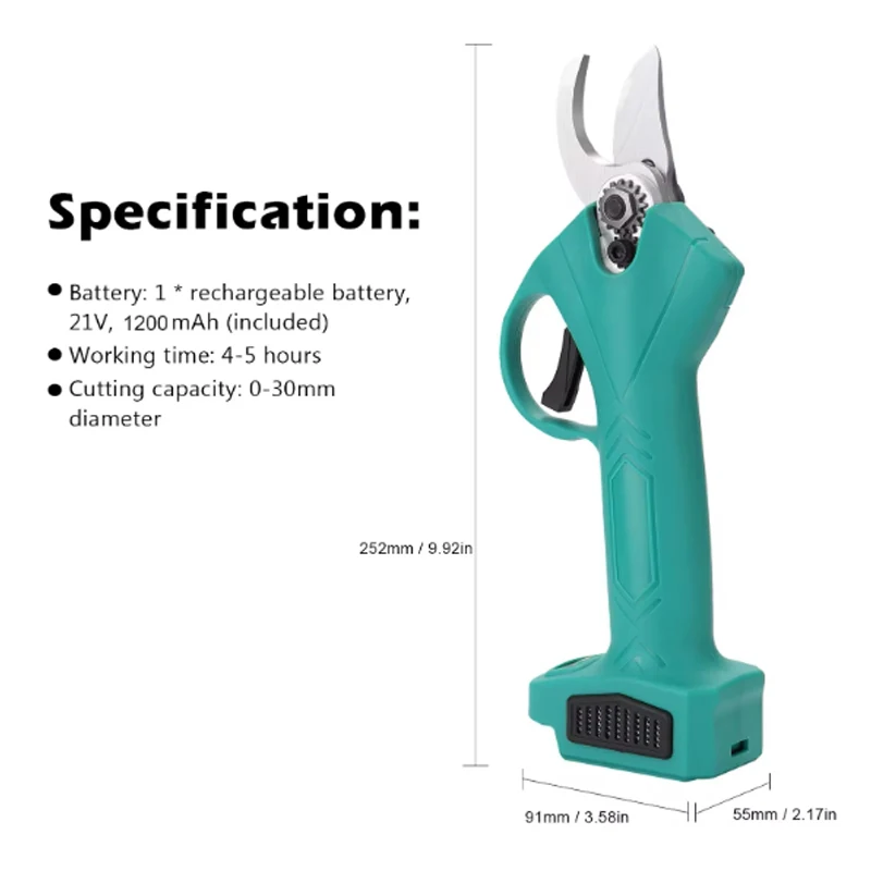Brushless Electric Pruning Shears Garden Tool Battery Pruner Cordless Electric Garden Scissors Fruit Tree For 88VF 21V Battery 4
