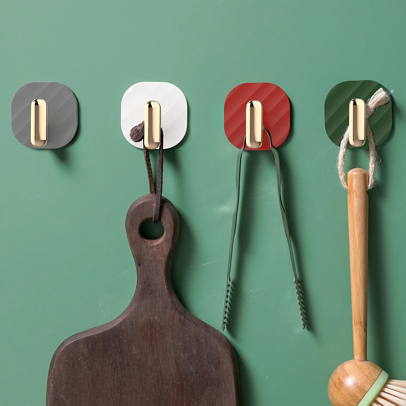 

Luxury Style Double-Sided Adhesive Wall Hooks Hanger Strong Hooks Crochet Mural Adhesive Wall Storage Holder for Bathroom