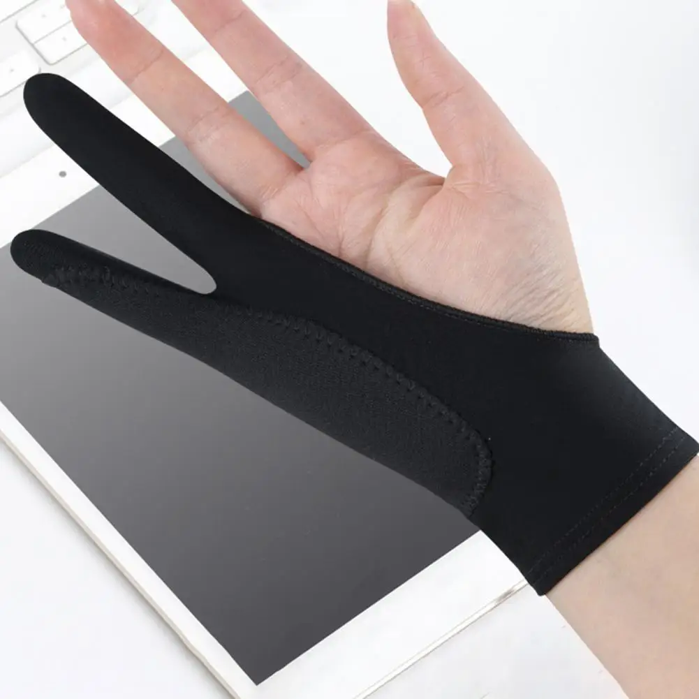1Pcs Drawing Gloves Tablet Touch Artist Gloves Protect Screen Gloves with Two Finger Sketching
