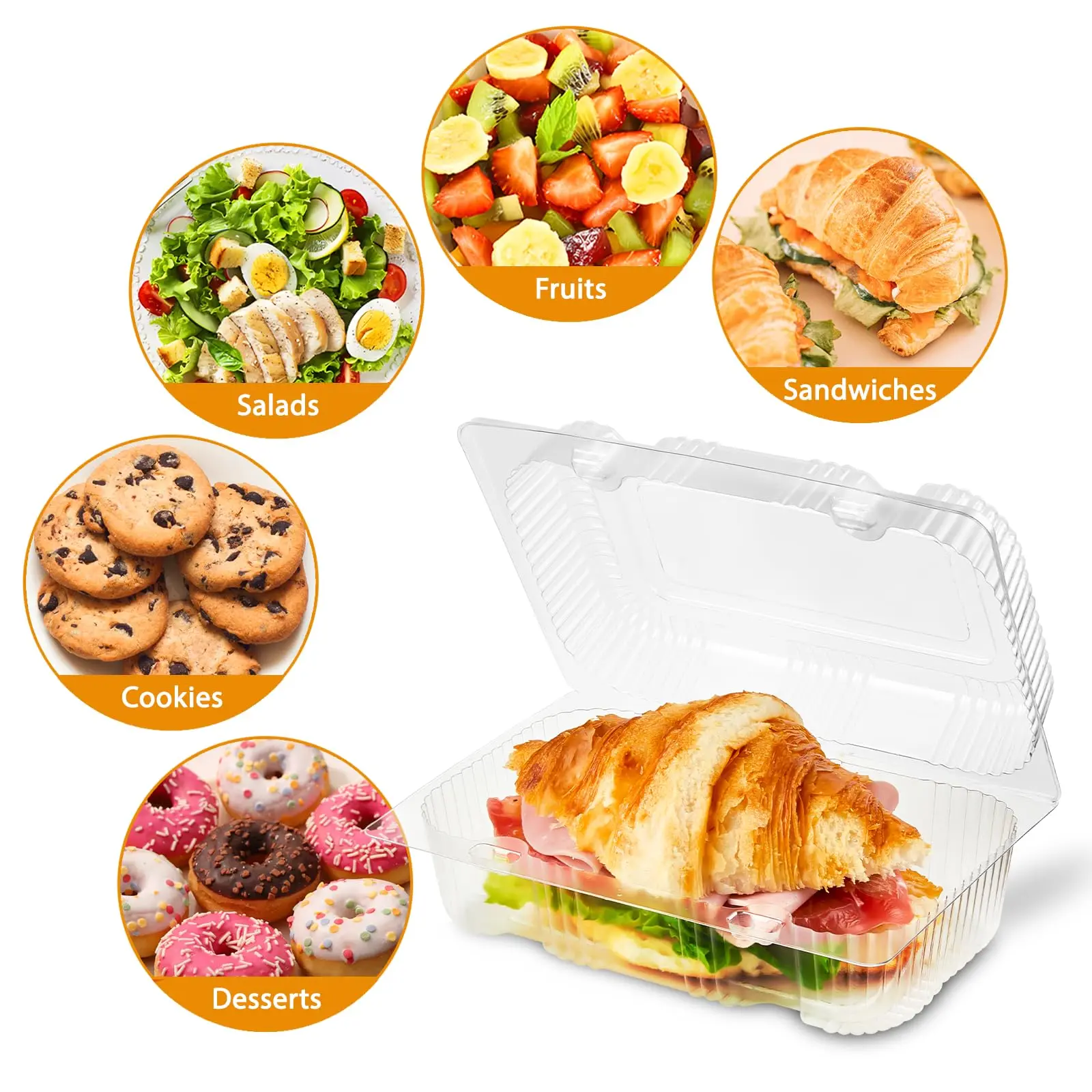 plastic containers for sushi and fruit