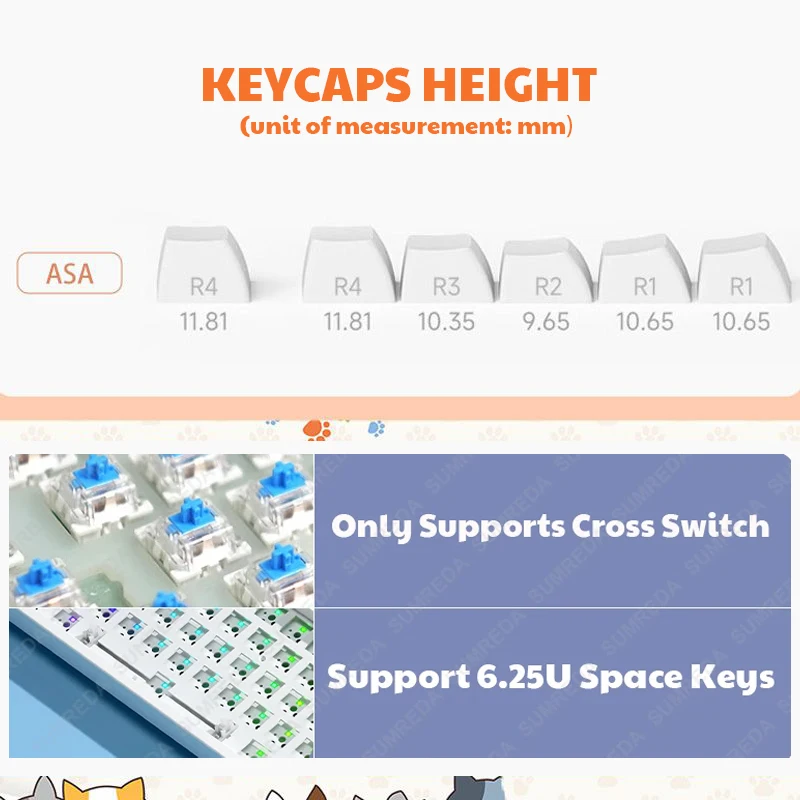 Tema Keycaps para Wob Rainy75 Pbt Dye Pudim Asa Perfil Backlit Translúcido Leobog Hi75 Hi8 Al65 Rainy75-sakura - Imagem 6