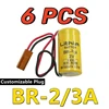 6PCS Fresh Date Original PLC Battery BR-2/3A 17335 3V 1200mAh Lithium Battery With FANAC Brown Connector 1