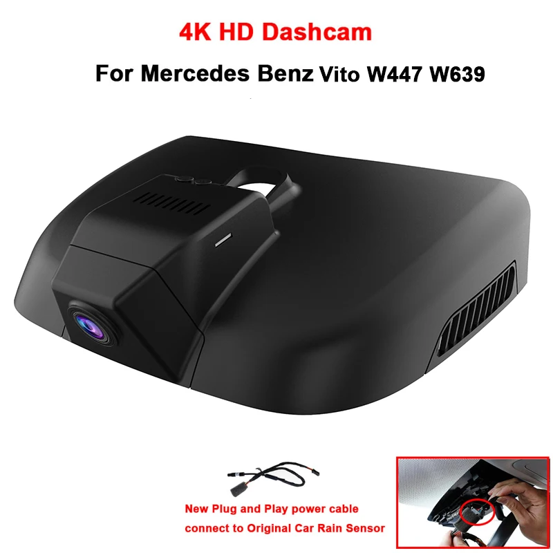 

Новинка! Автомобильный видеорегистратор Plug and Play, 4K, 2160P, Wi-Fi, видеорегистратор для Mercedes Benz Vito W447, W639, панель Tourer, Van Mixto 2016- 2020, управление через приложение