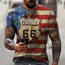 

2022 Spring New Men's Flag Oversized T-Shirts DIY Pattern 3D Print Short Sleeve Clothing Fashion Casual Custom Top Sportswear