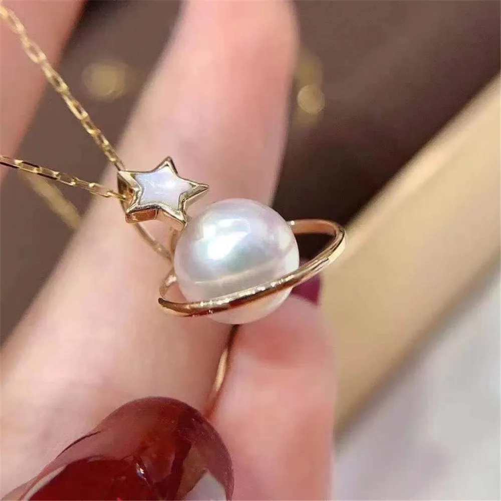 

DIY Pearl Accessories S925 Sterling Silver Pendant Empty Holder Gold Plated Fashion Necklace Pendant for Women with 8-10mm Beads