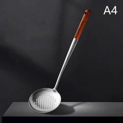 Premium Iron Wok and Ladle Set - Essential Kitchen Utensils for Stainless Steel Cooking (A4)