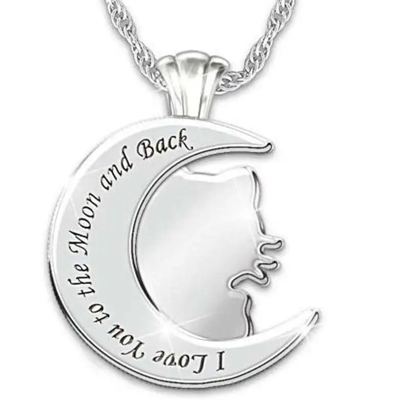 New Kawai Hello Kitty Jewelry Children\'s Pendant Necklace Female Moon Cute Animal Accessories Cartoon Xiao Mao Jewelry Wholesale