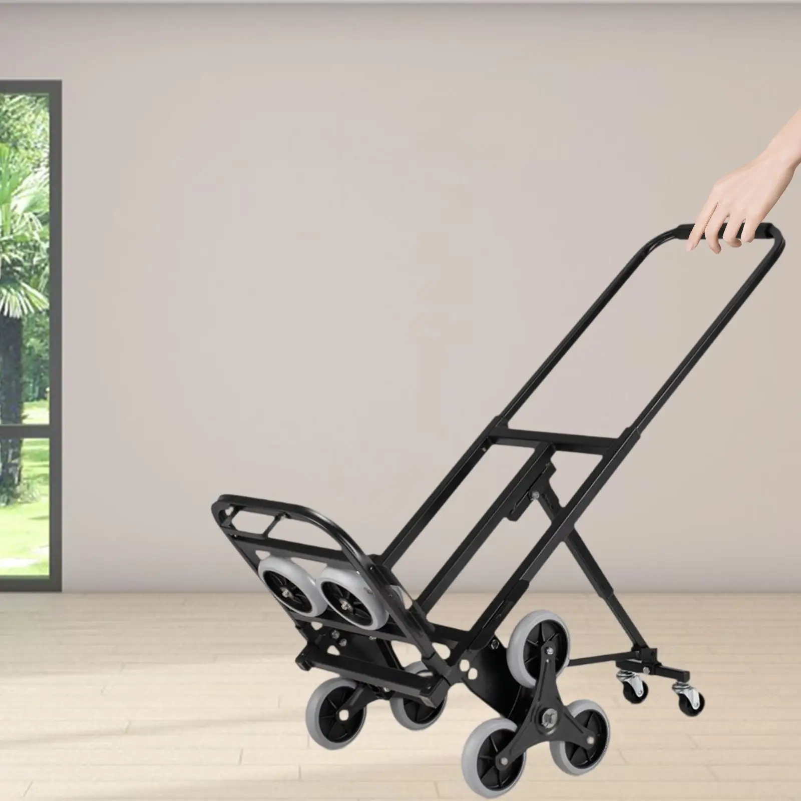 

Stair Climbing Cart Carbon Steel Foldable Hand Truck for Home Warehouse