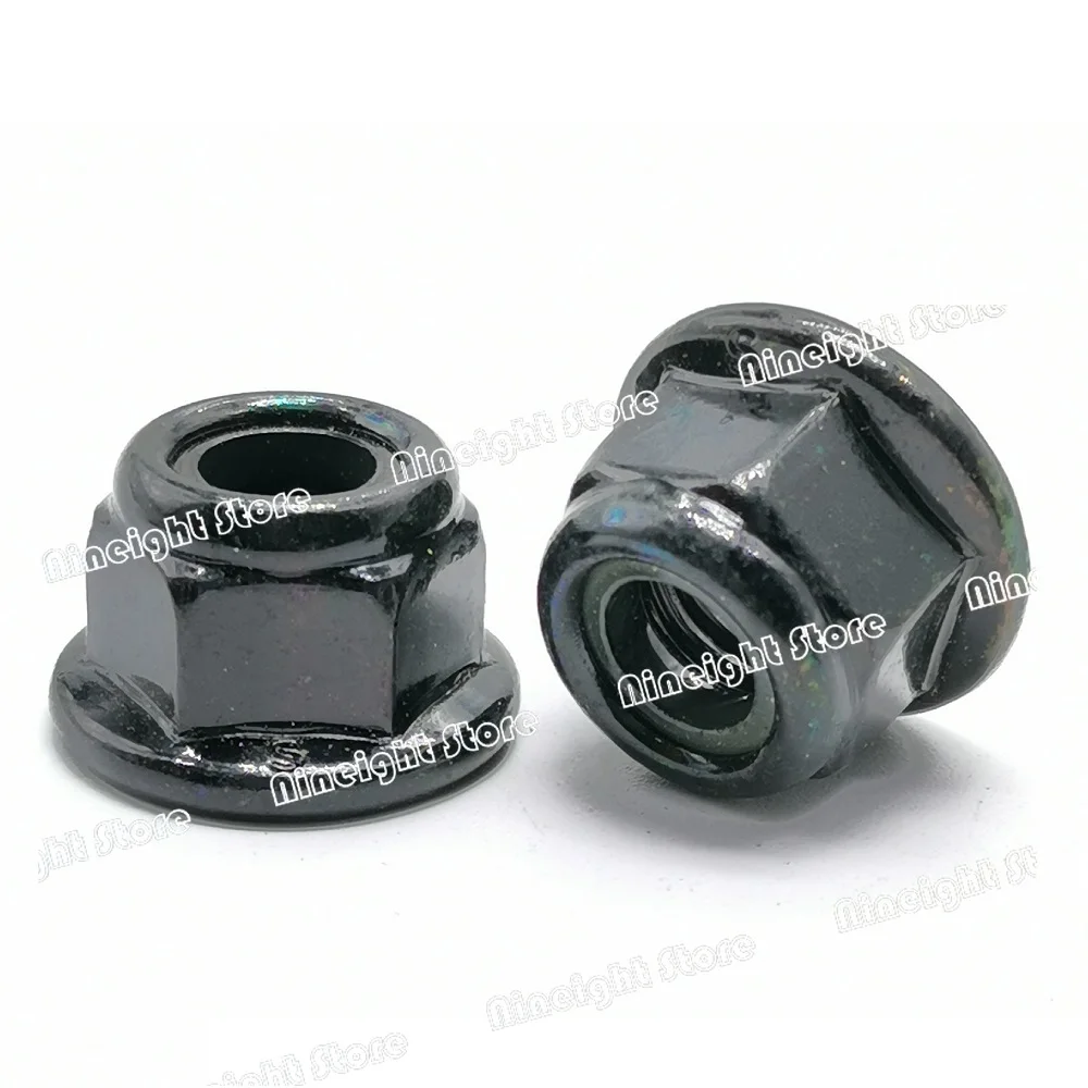 M3 M4 M5 M6 M8 M10 M12 Black Carbon 304 A2-70 Stainless Steel Hex Flange Nylon Insert Lock Nut Self-locking Nylock Locknut 1-20X hexagon nuts nylon lock nut carbon steel nuts flange nut locking nuts