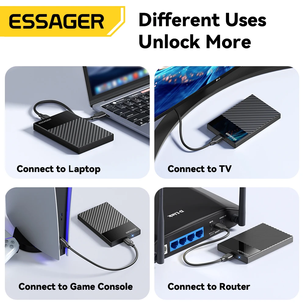 Essager External SSD Enclosure USB 3.0 SATA