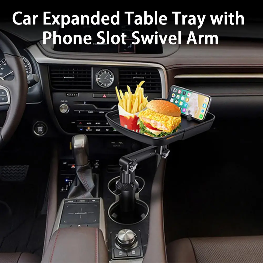 

Durable Car Food Tray Removable 360-Degree Rotation Easy to Install Car Swivel Tray Car Accessories