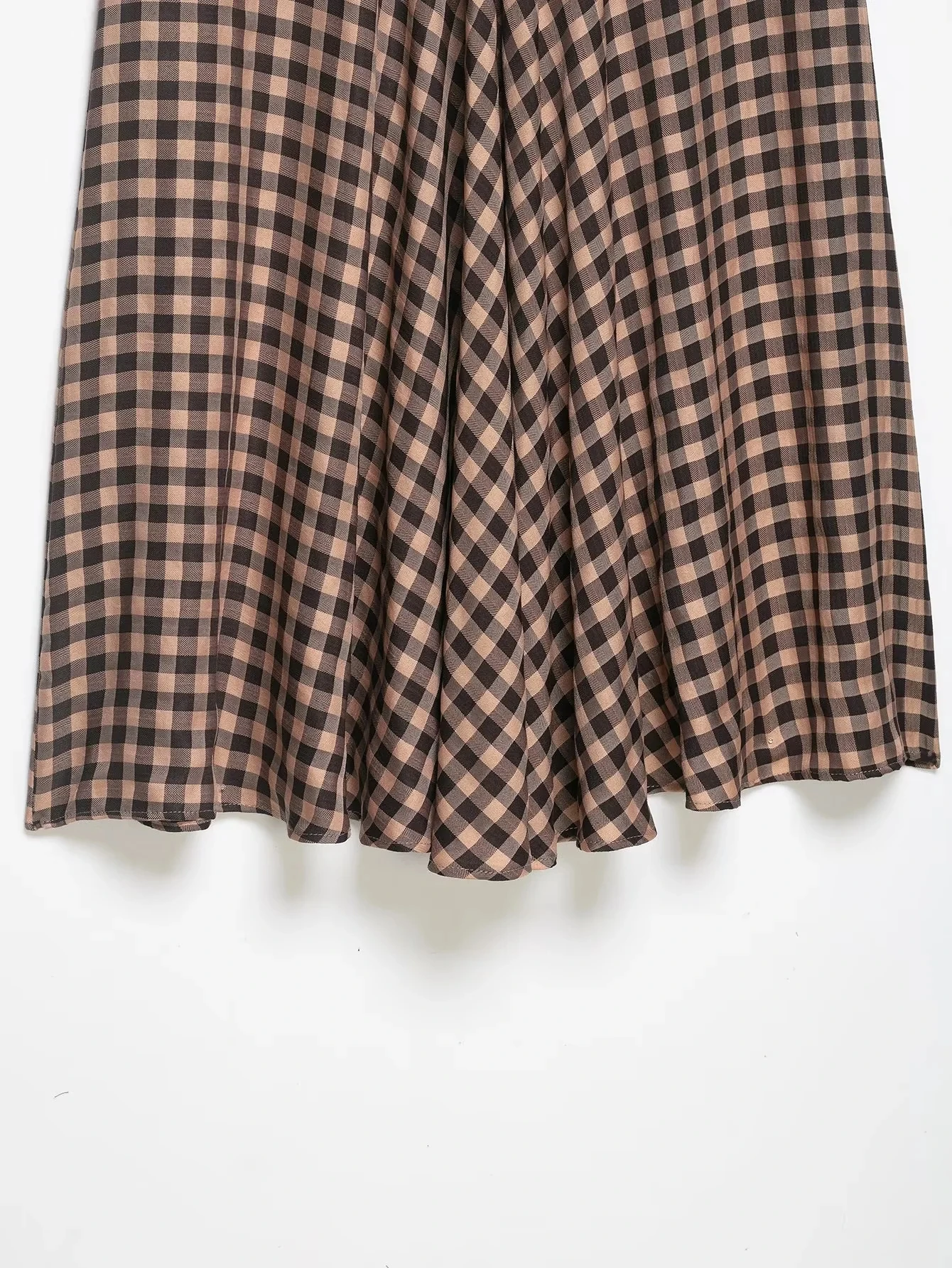 KONDALA Vintage Casual Chic Damenrock Gingham Reißverschluss Lockerer Spitzenrock Neue Mode 2026 Frühling Sommer Urlaub Damen Langer Rock – Detail 11