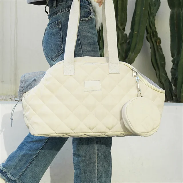 Hanpanda-Sac messager portable à une épaule, respirant, grand espace, pliable, solide, sac de transport chaud pour chats et chiens 2