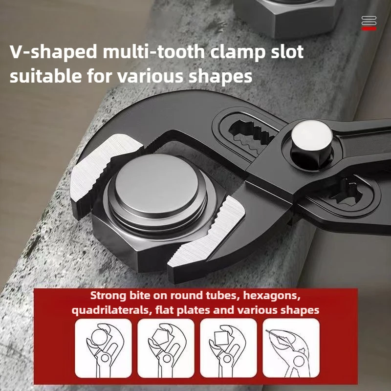 High Quality Quick Adjustable Water Pipe Pliers Household Use Tower Pincer 12inch Multifunctional Soft Grip Water Pump Pliers