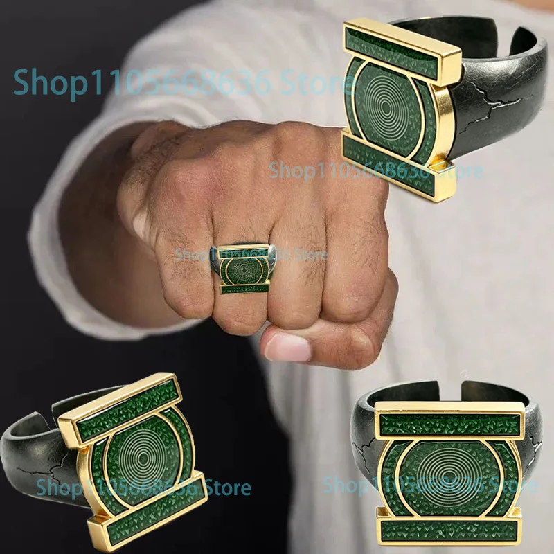 2026 Green Lantern Corps Ring John Stewart Verstellbarer Offener Ring Cosplay-Requisiten Sammlerstück Spielzeug Geschenk für Fans