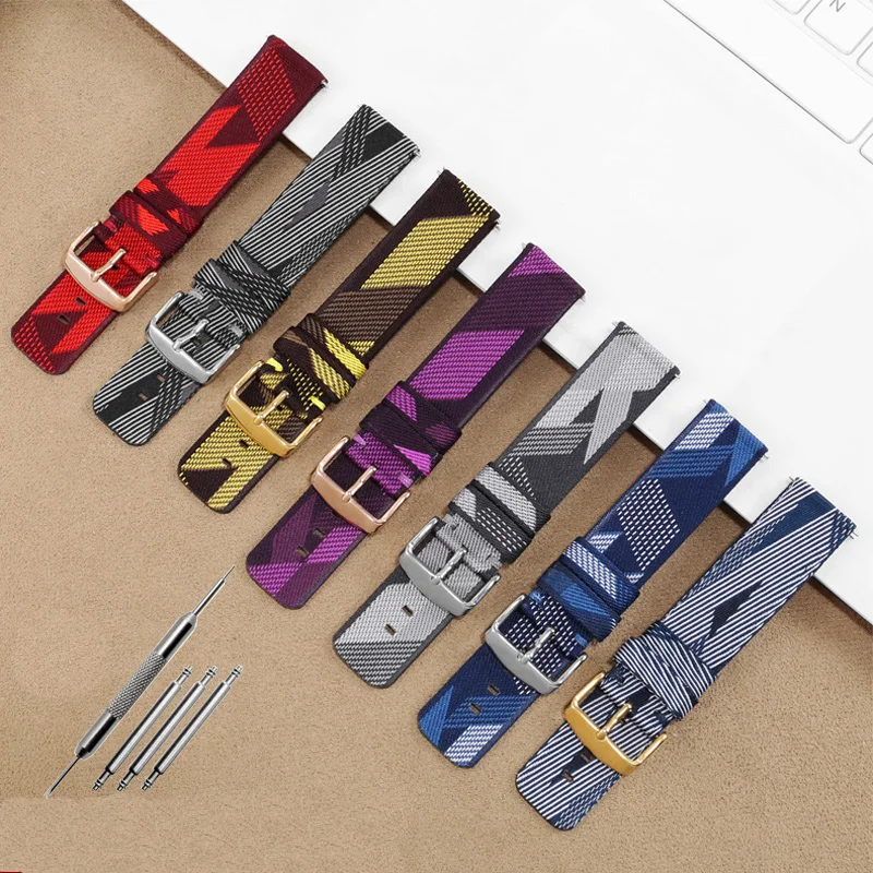 

Ремешок нейлоновый мужской для наручных часов, 18/20/22 мм