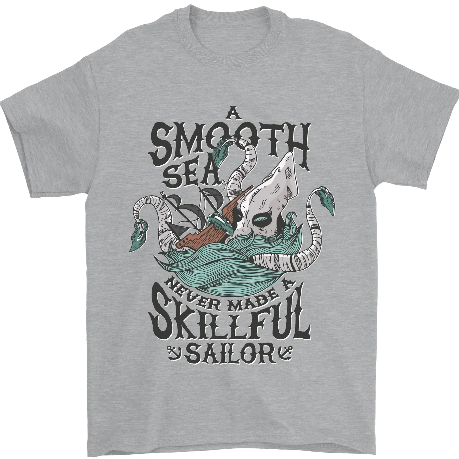 T-Shirt Skillful Sailor Kraken Sailor 100% Cotone