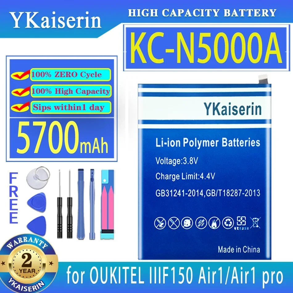 

YKaiserin 5700mAh Replacement Battery KC-N5000A (Air1) for OUKITEL IIIF150 Air 1 pro Air1 pro 1pro Mobile Phone Batteries