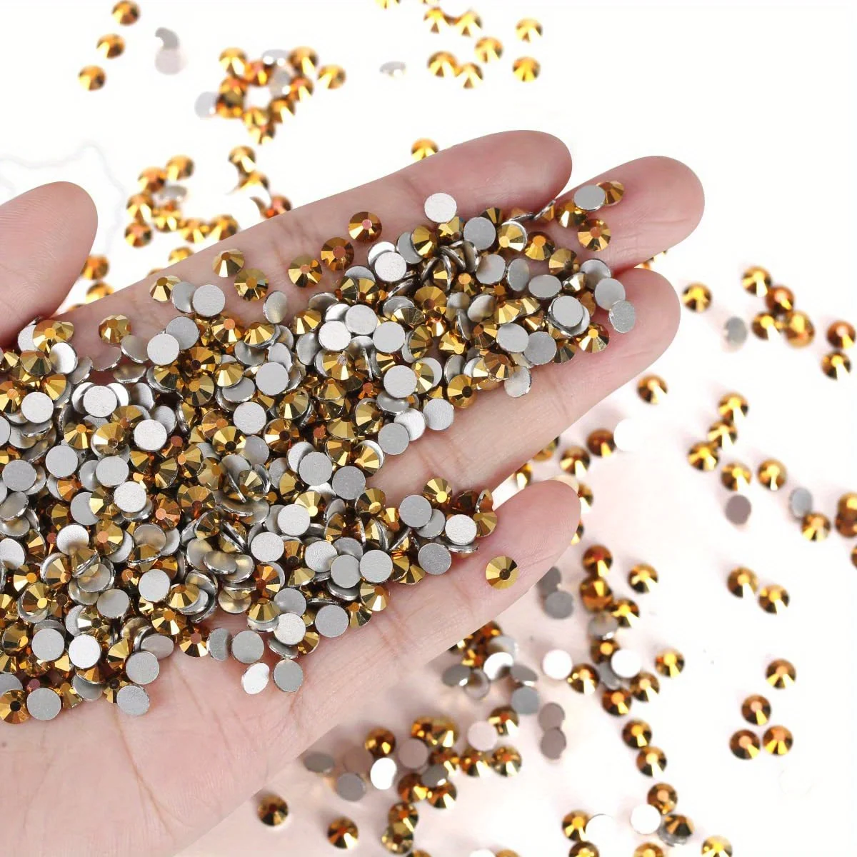 1440pcs Gold Crystal Flatback Non Hot Fix Rhinestones Stones Beads Glass Jewelry Charm Nail Art Decorations Jewelry Accessories 3