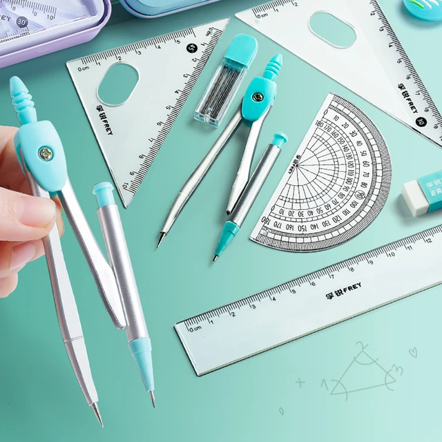 Professional Geometry Drawing Compass Sets with Eraser Ruler Pencil for  Students Engineering Architecture Supplies Stationery