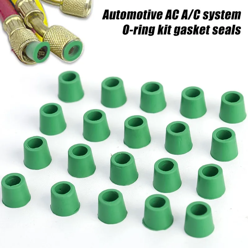 Rubber Gasket Air Conditioning 1/4'' Charging Hose Valve Gasket Manifold Repair Seal Kit Replacement Car Accessories 100/50PCS