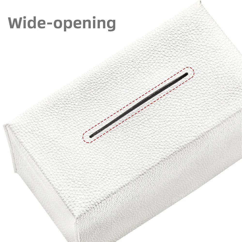 Tissue Box Cover PU Leather Rectangular Tissue Box Case Organizer Holder For Vanity Countertop Night Stands Livingroom Office tissue box tissue dispenser