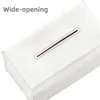 Tissue Box Cover PU Leather Rectangular Tissue Box Case Organizer Holder for Vanity Countertop, Night Stands, Livingroom, Office 5