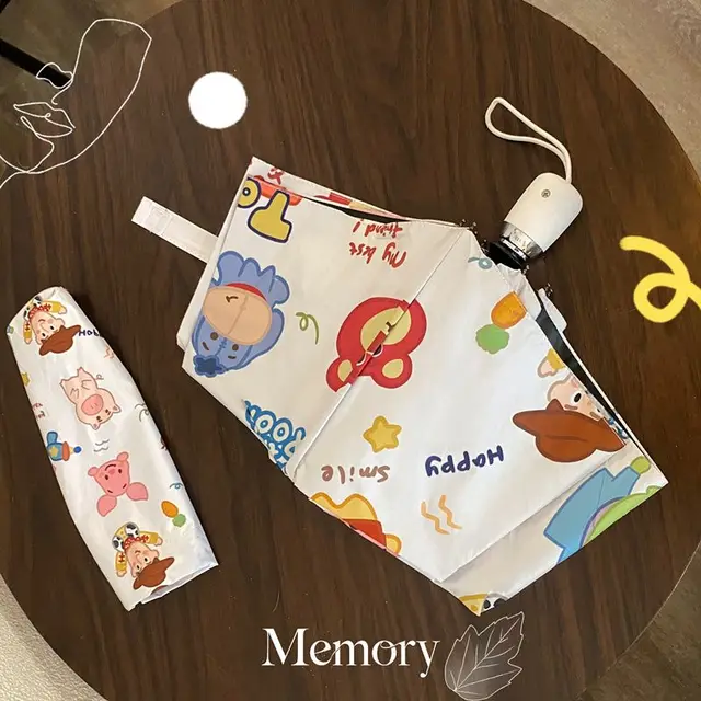 Disney Winnie Design Automatikus Esernyő Szélálló Uv Védje Az Esernyőt A Nők Számára, Akik Napos És Esős Összecsukható Esernyők - Image 5