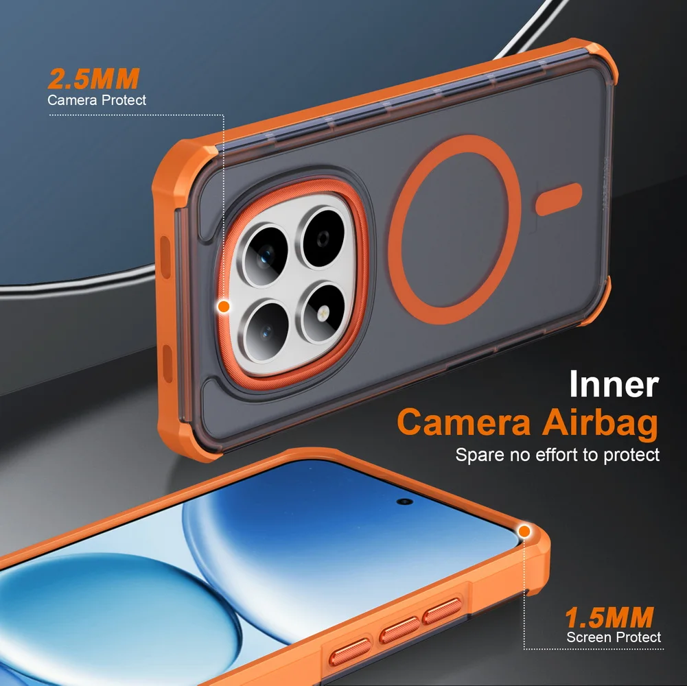 Corner-Reinforced Drop-Proof Matte Magnetic Protective Case