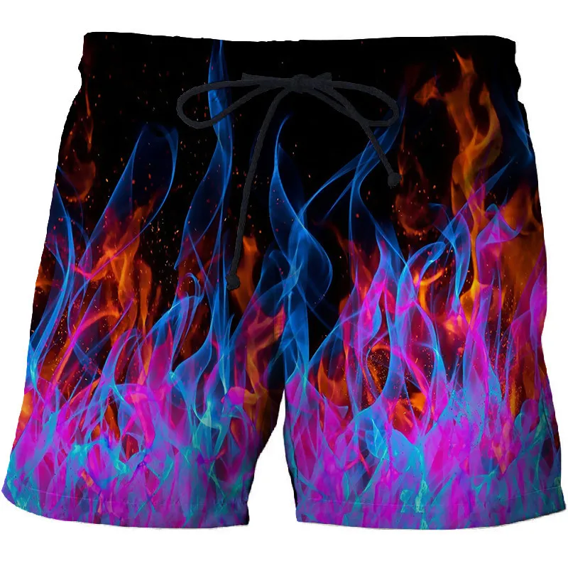 

2023 men Flame Graphic Beach Pants 3D printed quick-drying shorts Mens shorts Casual sports pants Bermuda shorts Swimming trunks