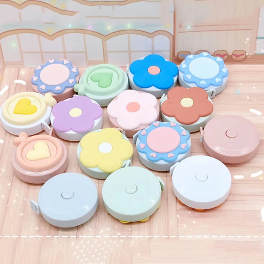 

Portable Mini Tape Measure Retractable Soft Cartoon Mini Tape Measure 1.5m Flexible Flower Tape Measure Sewing Tools