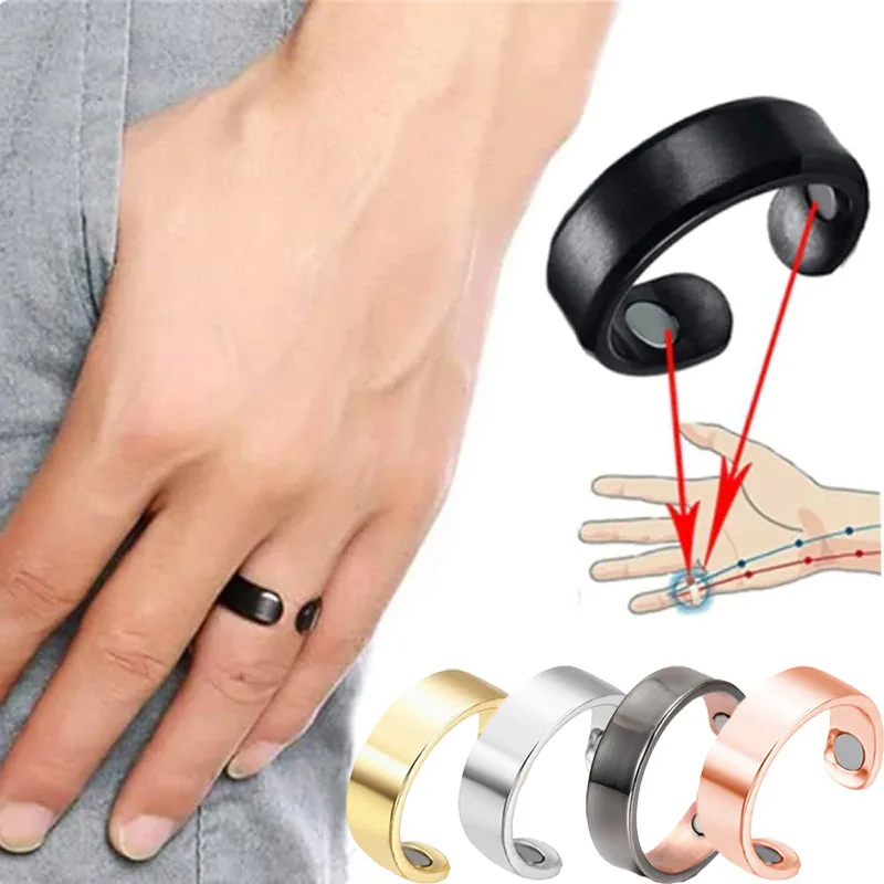Unisex Magnetic Therapy Slimming Tail Ring Lymphatic Drainage Energy Wellness Ring Anti Snoring Device Sleep Aid Slim Jewelry