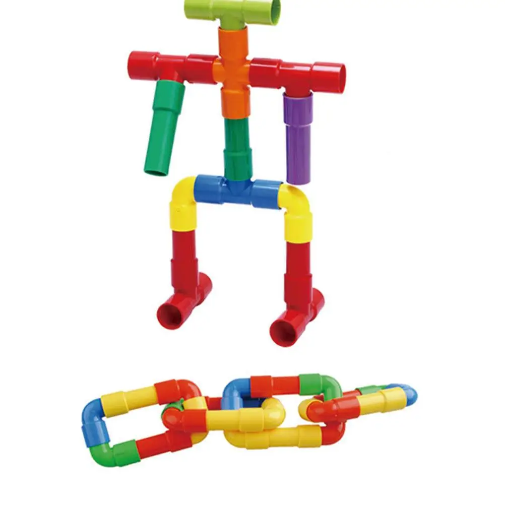 Plastic Water Pipe Building Blocks Toys Pipeline Construction Toys Montessori Educational Children Birthday Gifts