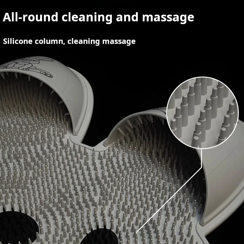 Bathroom Anti Slip Mat Bath Foot Massager Exfoliating Shower Foot Pad Rabbit Silicone Massage Pad