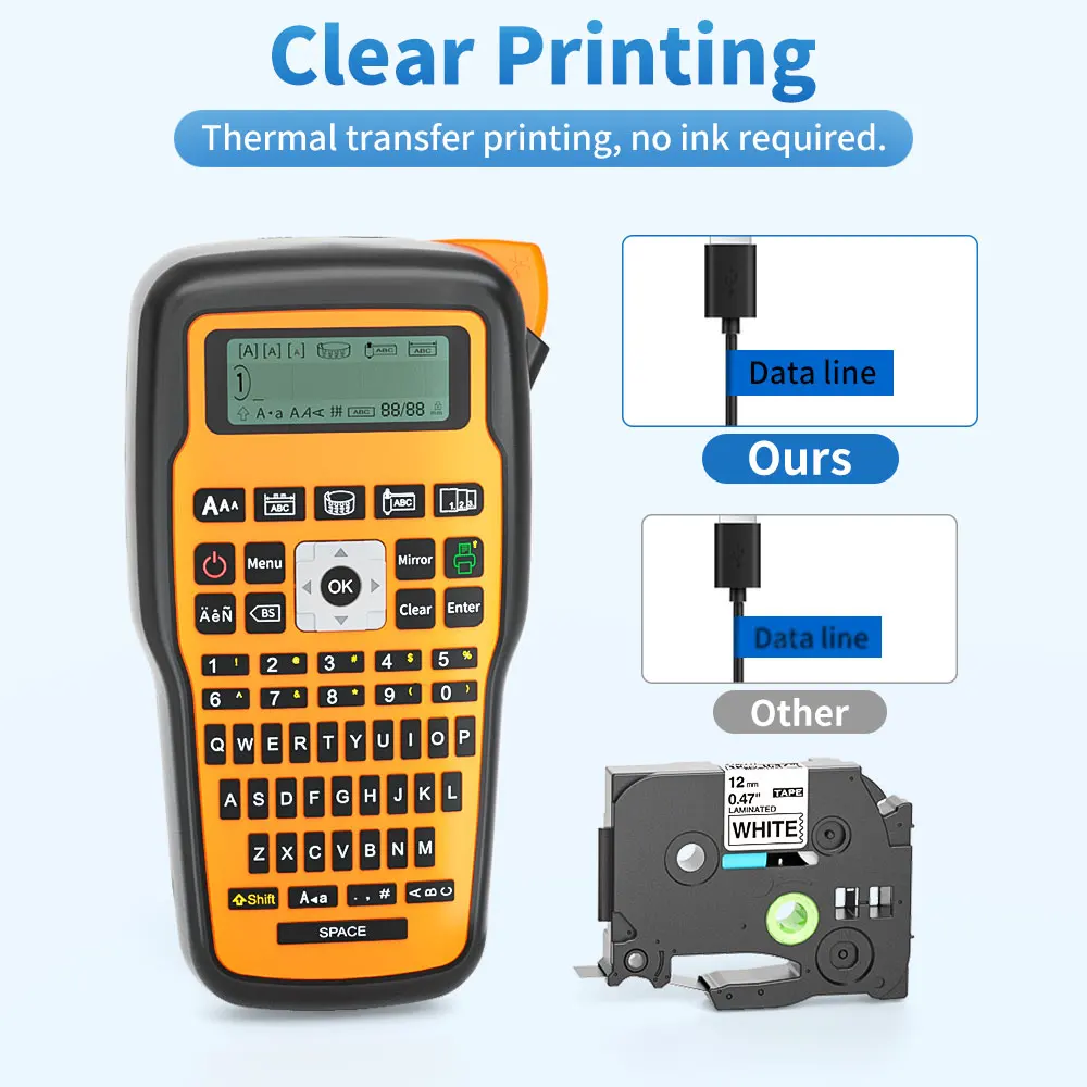 Cable Label Machine E1000pro Handheld Portátil Auto-adesivo para Cabo de Comunicação Engineering Project Labeling - Imagem 6