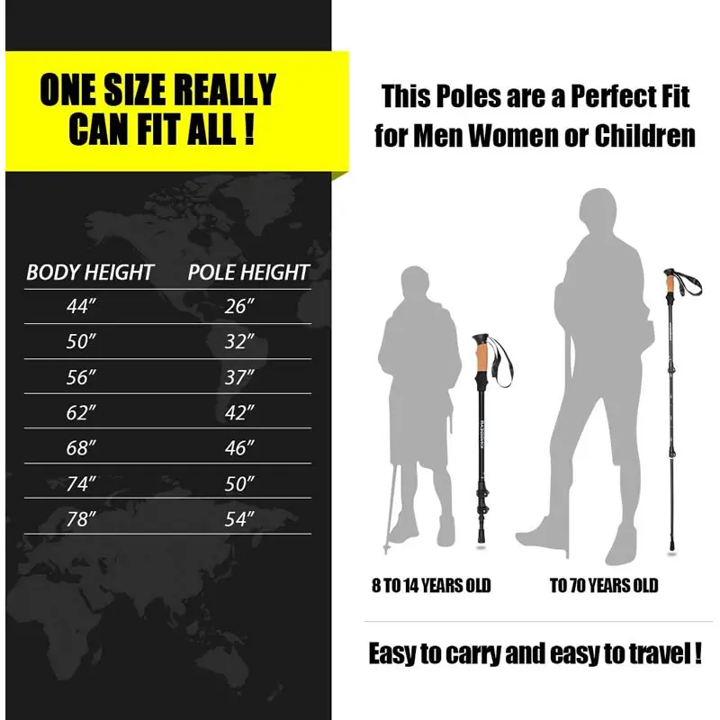 2Pcs Ultralight Trekking Poles Walking Sticks Hiking Canes Folding Carbon Fiber Walking Pole Nodic Walking Sticks 2