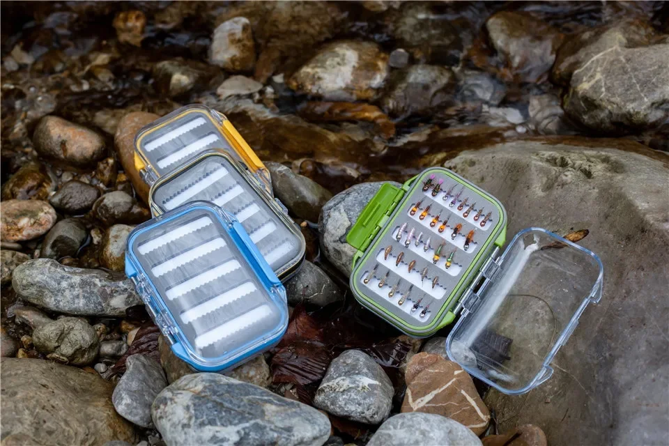 MAXCATCH DS Wasserdichte Doppelseitige Plastik-Fliegenbox Hochdichte Schlitzschaum-Fliegenfischer-Aufbewahrungsbox 4 Größen für Fliegen und Köder – Detail 17